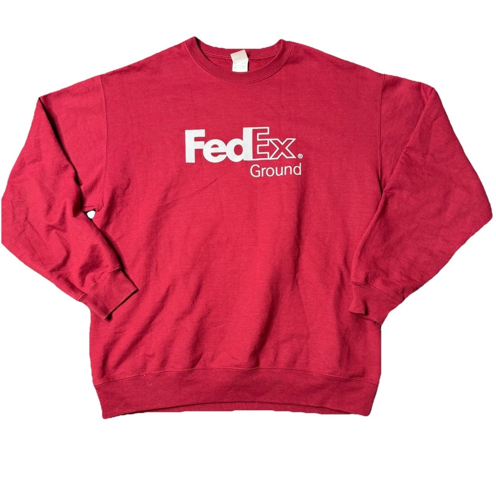 Fedex‎ Ground Men's Pullover Sweatshirt Port Authority Red/Maroon Size XL